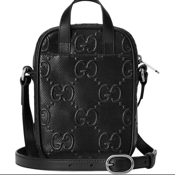 Gucci GG Embossed Bag Mini Black- Men's - Picture 2 of 4